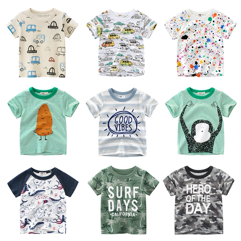 Boys T Shirt Short Sleeves Cotton Tops Girls Baby Children Clothing Summer Tshirt Tee Toddler Clothes for 2-8 Years Fashion 2021