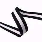 10 мм 15 мм 25 мм 30 мм широкая тесьма 3 ярда черно-белая полосатая полиэфирная тесьма саржевая пряжа для шитья ремень сумка ручка Декор