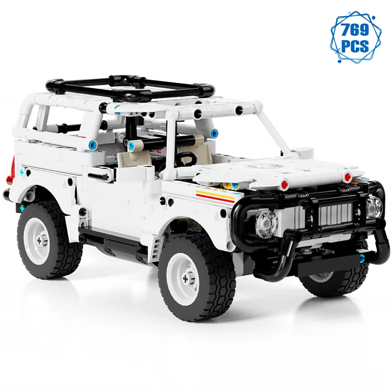 

Technical Expert Off-Road Car Building Blocks Moc White Jeep Travel SUV Model Bricks Educational Toys for Girls Birthday Gifts