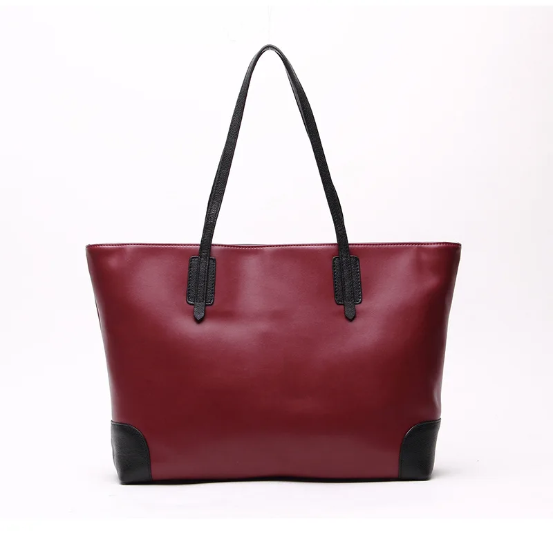 

New First Layer Cowhide Contrasting Color Bags for Women Fashionable Underarm Bag with Large Capacity One Shoulder Handbag Tote