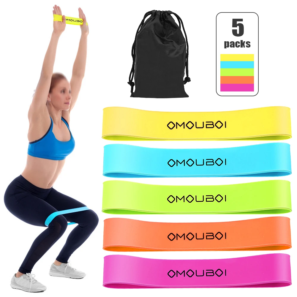 5 PCS Resistance Bands Set Pure Silica Gel Exercise Strength Trainer Workout Fitness Equipment for Home Gym | Спорт и развлечения