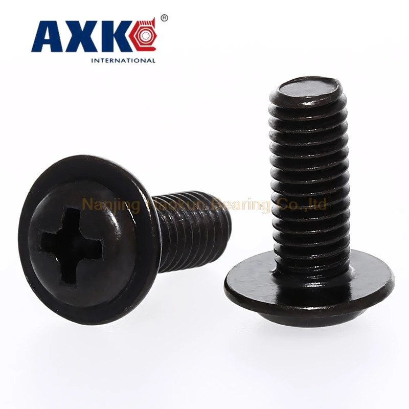 AXK 100 шт. M4 PWM черная цинковая Крестовая круглая головка со стандартной черной