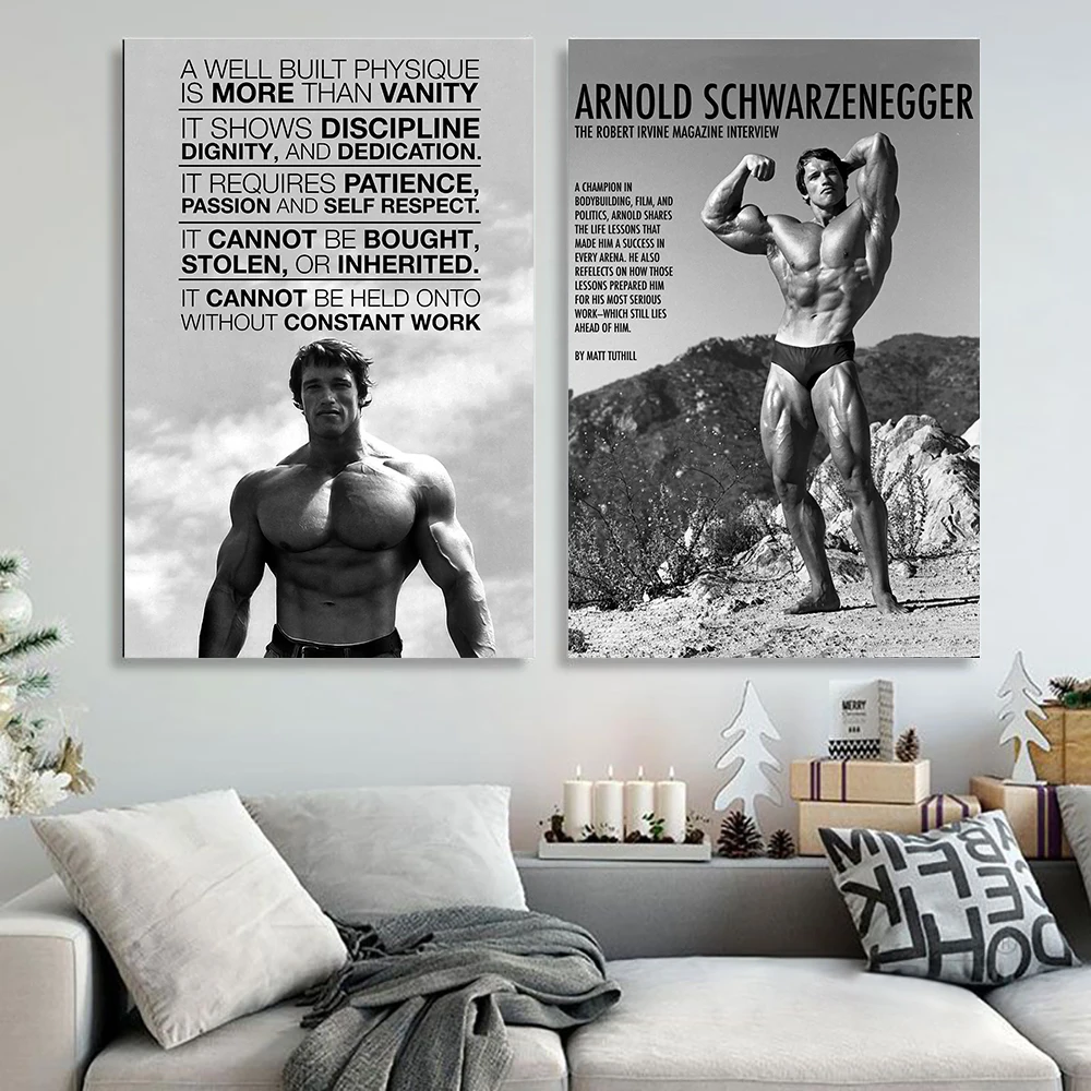 

Arnold Schwarzenegger Classic Motivational Quotes Terminator Canvas painting Poster Home Decoration Painting Wall Stickers Gift