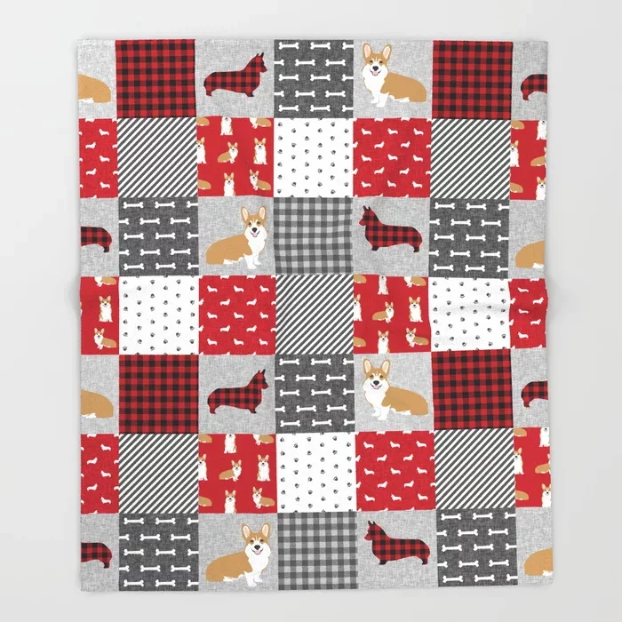 Одеяло с рисунком собаки корги милые детские дизайнерские лоскутные одеяла для