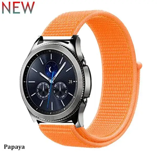 papaya 37 Gear s3 Frontier ремешок для samsung Galaxy watch 46 мм активный 2 42 мм amazfit ремешок Bip 20 мм 22 мм ремешок для часов huawei watch gt ремешок - Цвет ремешка: papaya 37