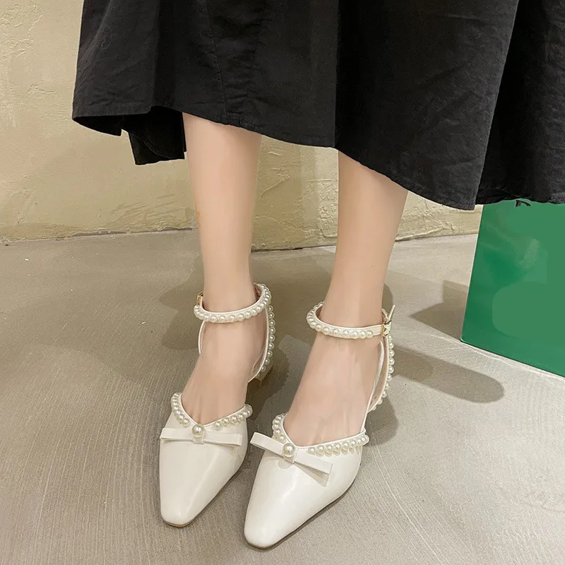 

2021 Sandals Espadrilles Platform Clear Heels Ladies Shoes Summer Suit Female Beige Med All-Match Buckle Strap New High Comfort