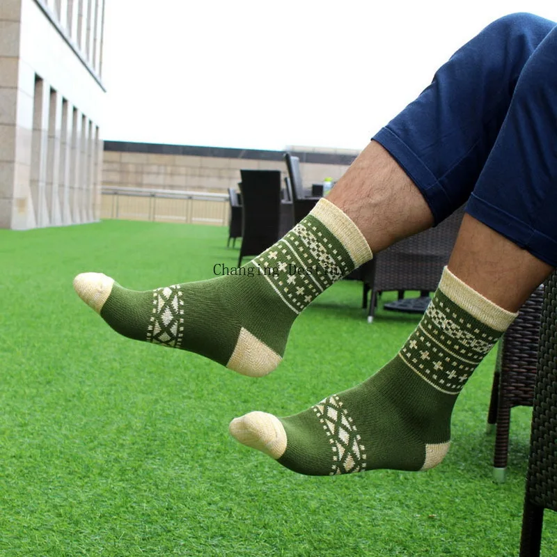 Осенне-зимние мужские хлопковые носки удобные повседневные толстые Дышащие в