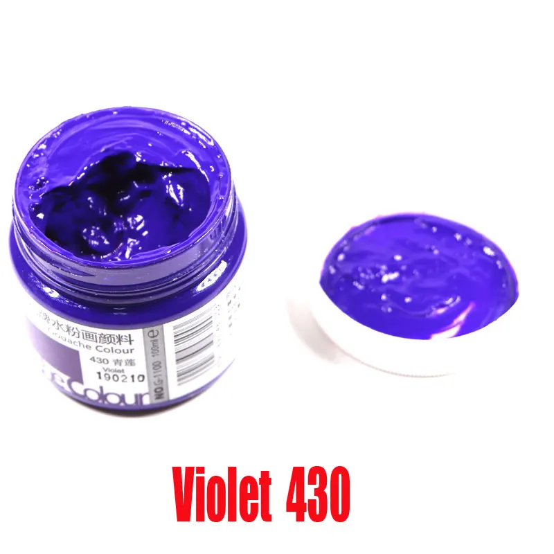 Violet 430 100 мл/бутылка гуашь пигмент Искусство Ручная роспись специальный пигмент школьное искусство специальная краска великолепный гуашь пигмент 42 цвет optiona - Цвет: Violet 430