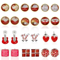 quality hot sale stamping gemelos mens red desinger brand cuff link luxury custom enamel christmas cufflinks spinki do mankietu