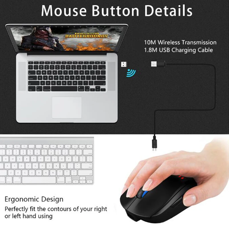 Беспроводная игровая мышка Ajazz i305Pro RGB беспроводная 2 4G Type c двойной режим 16000 DPI 8