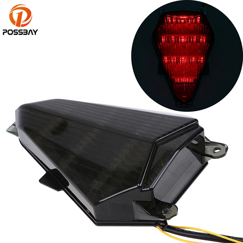 Светодиодные фары POSSBAY для мотоцикла стоп сигнал задний фонарь поворотный