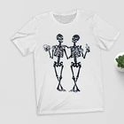 Модные женские футболки в стиле панк, летняя футболка с рисунком черепа, скелета, пинтинга, забавная белая футболка в стиле Харадзюку, футболки с графическим рисунком в стиле панк-рок