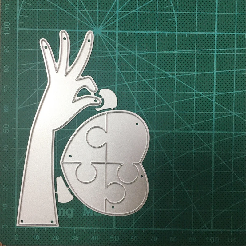 Пазл сердце ручной резки металла штампы трафареты Скрапбукинг diy Фотоальбом