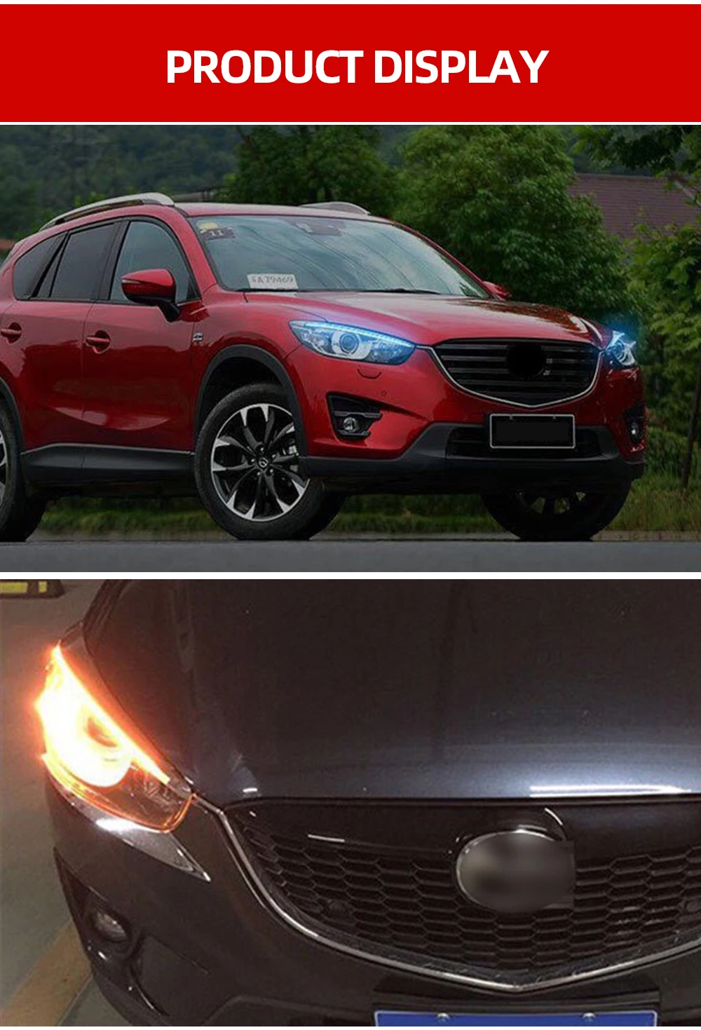 Для Mazda CX-5 CX5 2012 2013 автомобильный головной светильник для украшения бровей желтый указатель поворота DRL Светодиодный дневной ходовой светильник