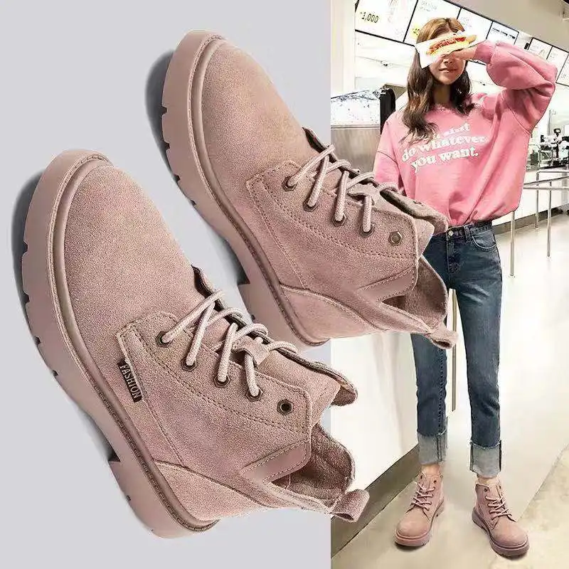 Ботинки мартинсы женские короткие ботинки в британском стиле ретро студенческие