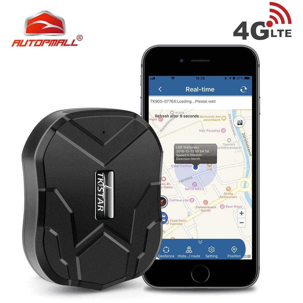AUTOPMALL Car GPS Tracker 4G TKSTAR TK905 5000mAh Magnetico Waterproof Shake Alarm Free APP | Автомобили и мотоциклы