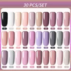 LILYCUTE, 30 шт., набор гель-лаков для ногтей г., Зимний Цвет, гель, розовый, розовый, красный, блестящий, Базовое покрытие, отмачиваемый, УФ гель для ногтей гибридный
