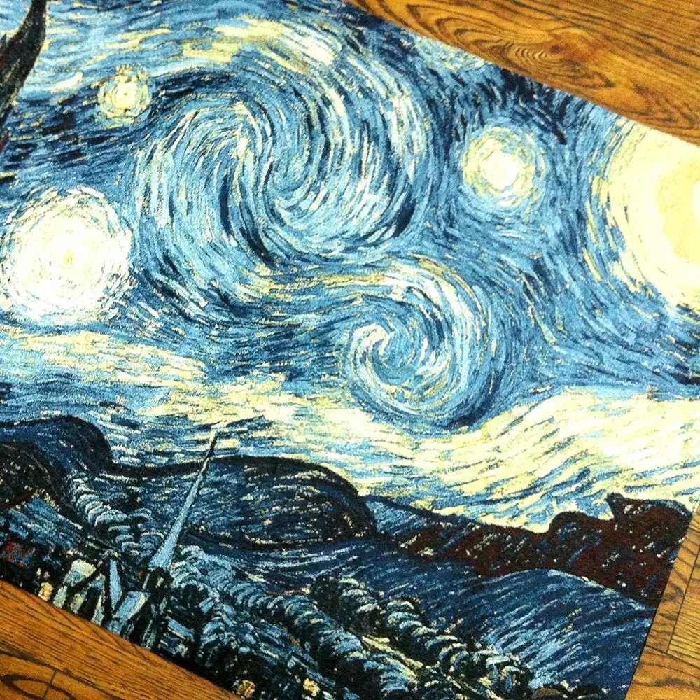 

140X 86CM HOME TEXTILE WORLD FAMOUS PAINTING VAN GOGH STARRY SKY MEDIEVAL JACQUARD FABRIC WALL HANGING EXQUISITE TAPESTRY ST-16