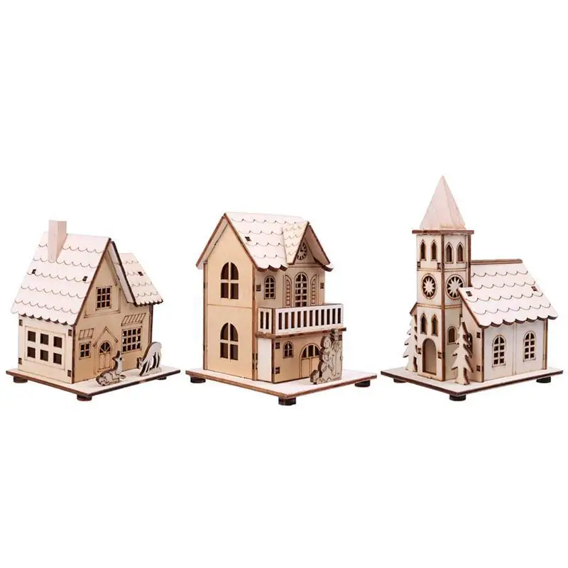 

3pcs Creative Mini House Shape Decorations Micro House Landscape Decors