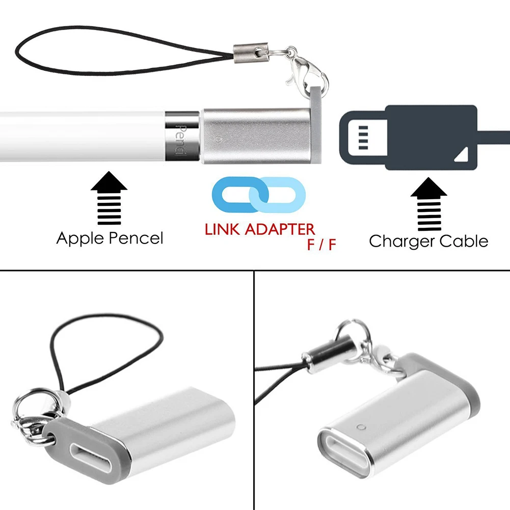 Портативный Серебряный адаптер зарядного устройства для iPhone Карандаш Женский