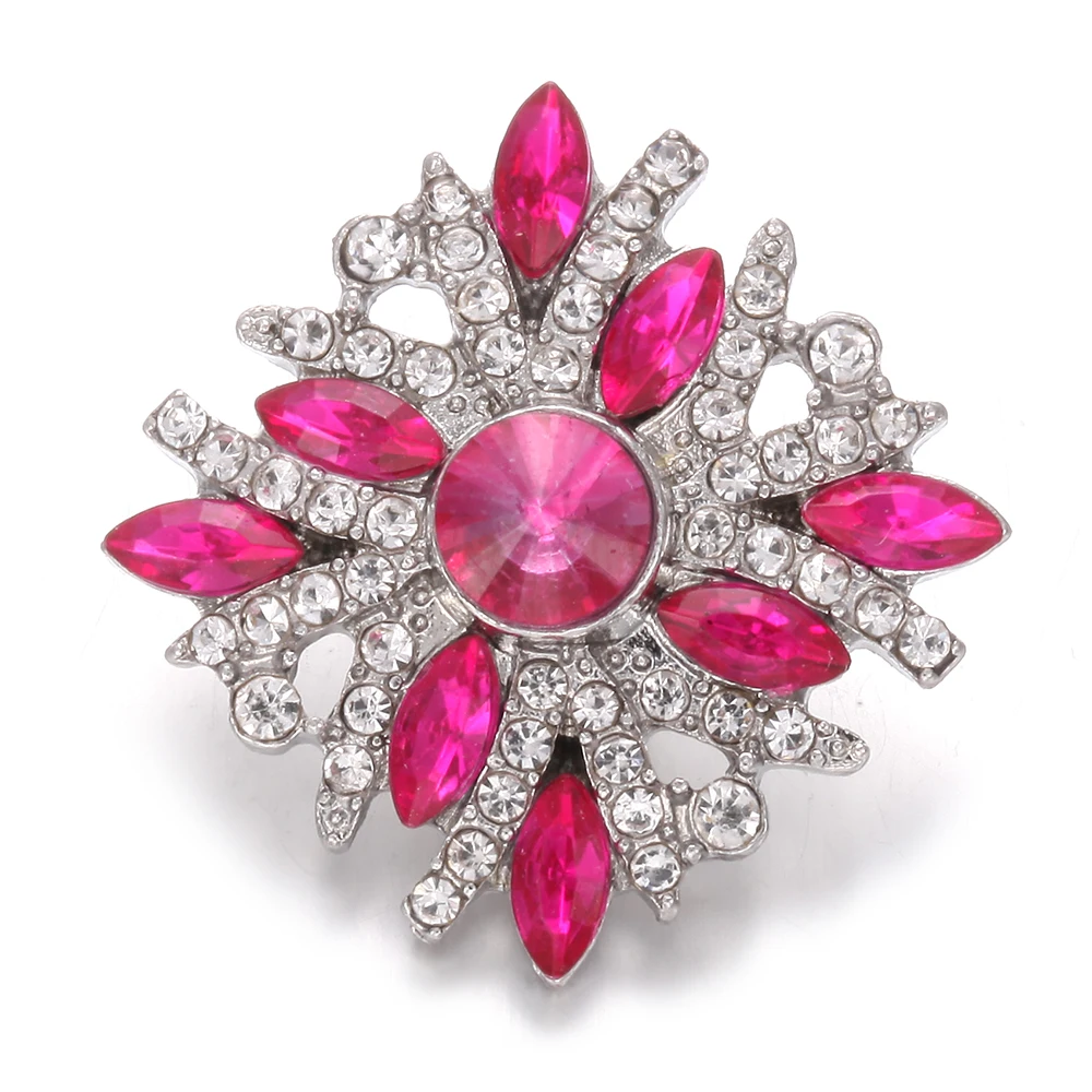 10 шт./лот новинка 18 мм металлическая кнопка со стразами ювелирное изделие