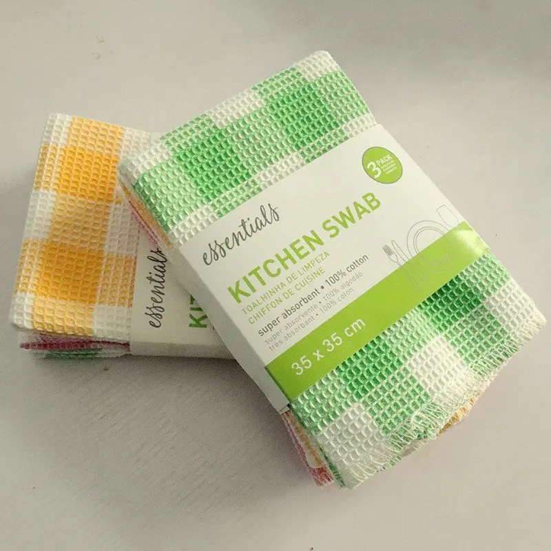 plaid kitchen towel cotton scouring pad napkin 35x40 8pcs | Дом и сад