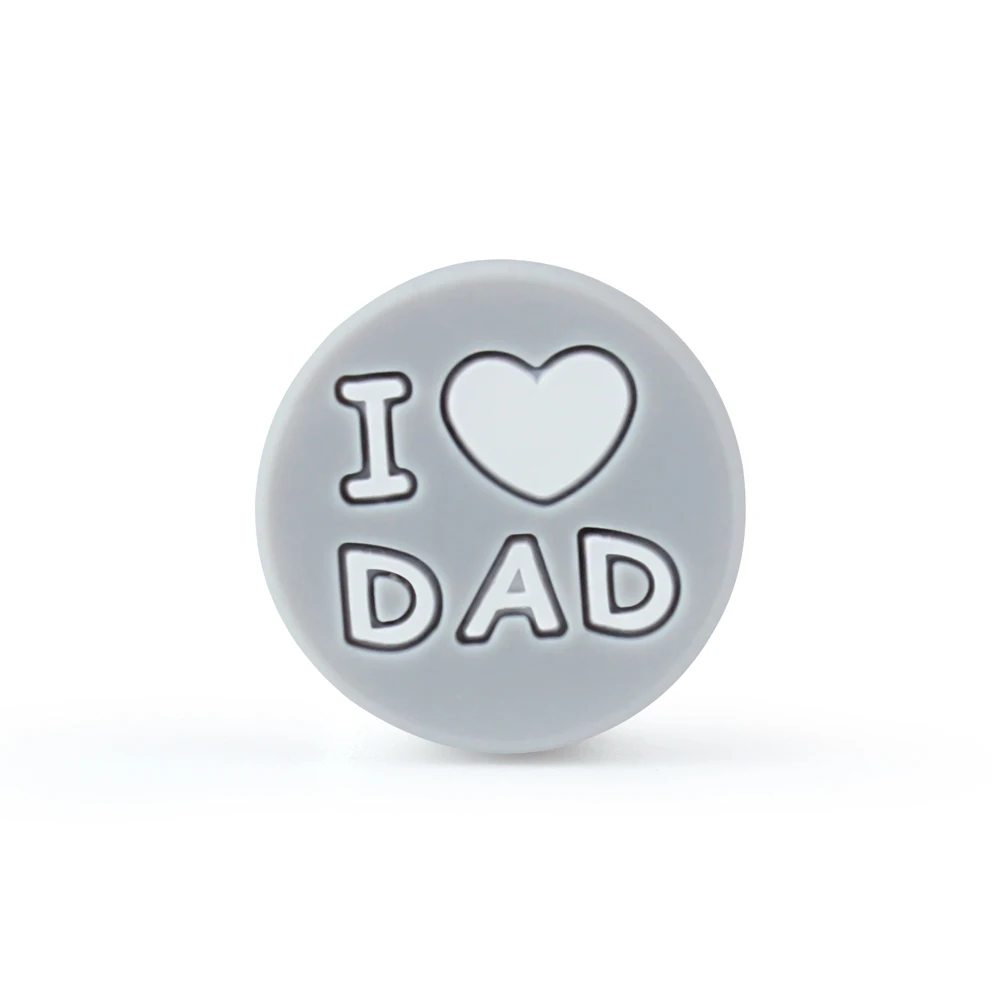 DAD 71 Keep& Grow 5 шт. круглые силиконовые бусы I Love Mom/Dad Детские бусины для прорезывания зубов DIY соски зажимы для прорезывания зубов игрушки грызун Детские Прорезыватели - Цвет: DAD 71
