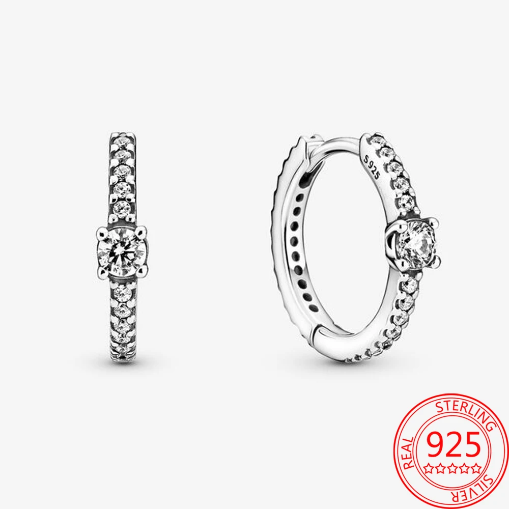 

Серьги женские из серебра 925 пробы с круглым паве