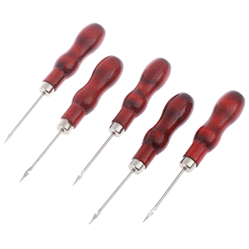 

5 Pcs/lot Leather Shoes Repair Hook Awl Red Leather Craft Awl Hand Sewing Tool