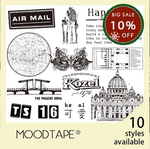 Moodtape резиновая прозрачная печать штамп прозрачная печать 16 бомба милое настроение ручная работа счет Сделай Сам и бумажная лента ручная печать