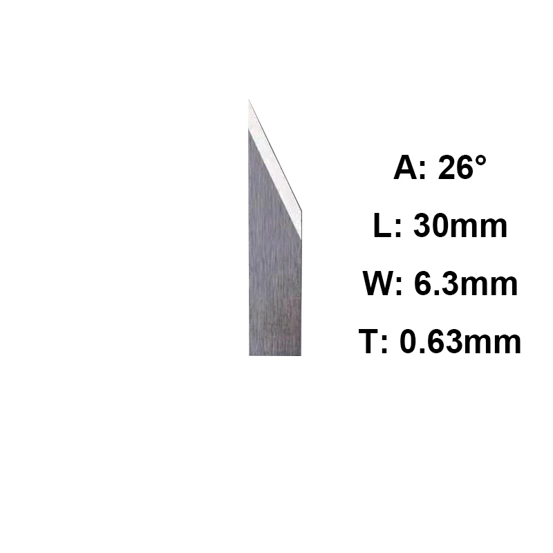 26 Degree 10pc Jingwei Rui Zhou Aoke IECHO ZUND RZCUT AOL Vibration Knife Cutting Machine Blade Cutter Head 16-60 Degree CNC Leather Blade - Длина режущей кромки: 26 Degree