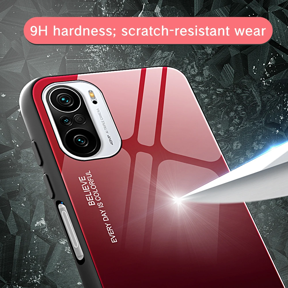 Color Hard Tempered Glass Protective Case For Xiaomi Poco M3 Pro 5G F3 X3 Pro NFC Protective Case For Poco M3Pro F3 M4 Pro Caqa