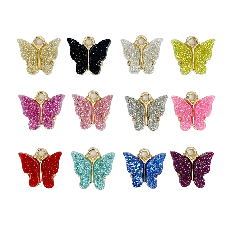 

10pcs 12x14mm 11 Color Resin Animal Butterfly Charms for Jewelry Making Pendants Necklaces Cute Earrings DIY Handmade Accessorie
