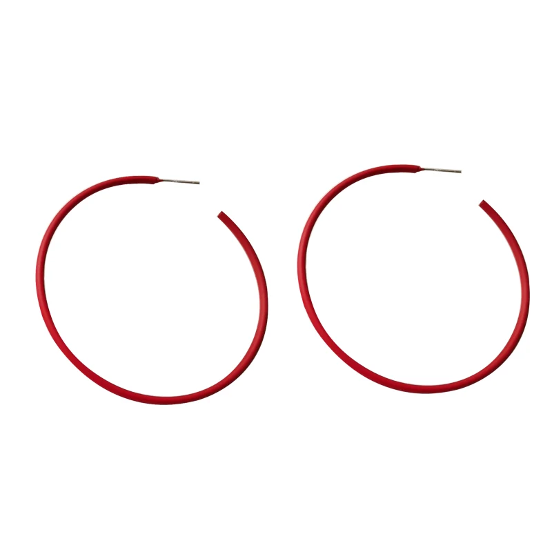 

Mihan S925 needle Trendy Jewelry Hoop Earrings Popular Style Hot Selling Big Round Red Yellow Women Earrings For Party Gifts