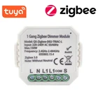 Умный регулятор яркости Tuya ZigBee 3,0, 1 комплект, умный, без нейтрального реле, Умный домашний выключатель, Модуль Автоматизации выключателя