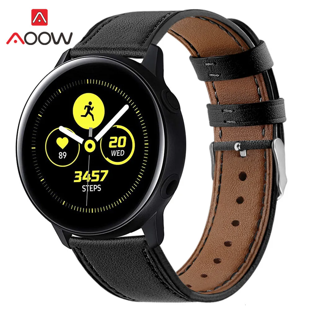 20 мм цветочный принт из натуральной кожи ремешок для samsung Galaxy Watch Active 42 мм Шестерня S2 розовый браслет ремешок для часов аксессуары