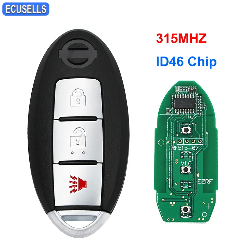 Умный дистанционный ключ брелок от машины с 3 кнопками без ключа чип ID46 для Nissan New