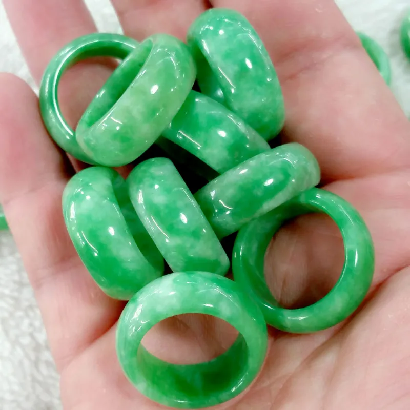 Натуральное искусственное кольцо амулет из жадеита модные очаровательные
