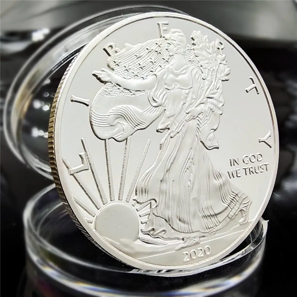 

Сувенирные монеты, серебряная монета 2011 ~ 2021, статуя из США, свобода, юбилейный
