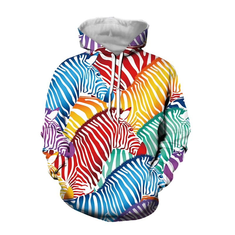

LIASOSO 3D Zebra Print 2021 Hunter X Hunter Hoodie Spring and Autumn Hoodie Loose Patch Pocket Sweatshirt Lounge Wear