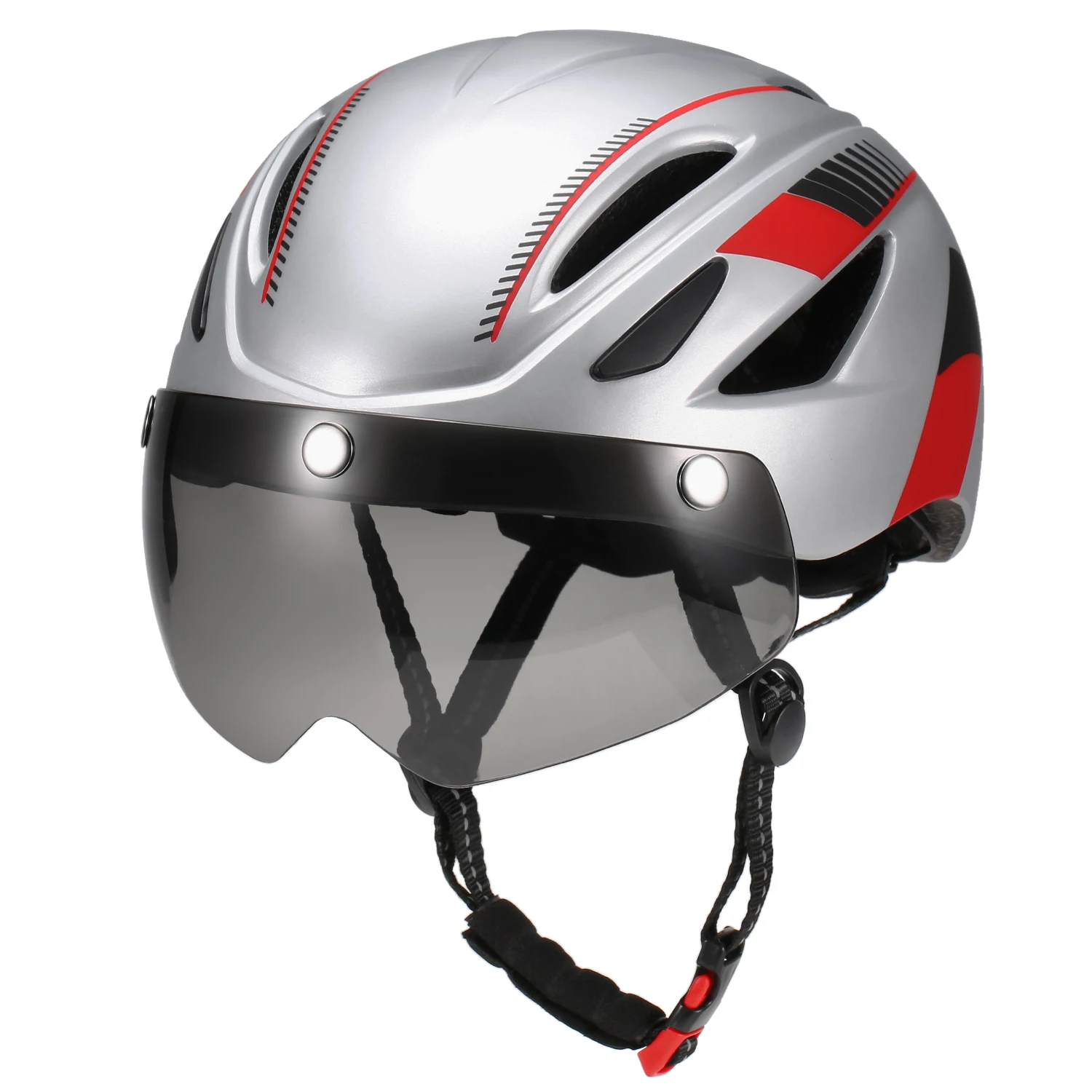 Шлем велосипедный со съемным магнитным козырьком и защитой от