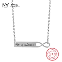 fashion personalized necklaces 925 sterling silver infinity pendant custom name eternity love jewelry wedding gift for women