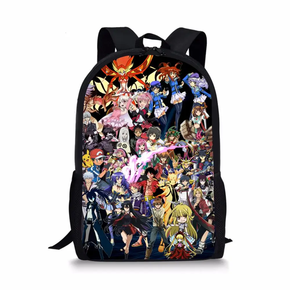 Children's 16-Inch Backpack One-Piece Anime Party Pattern Kids School Book Bags Cartoon Teenagers School Bags