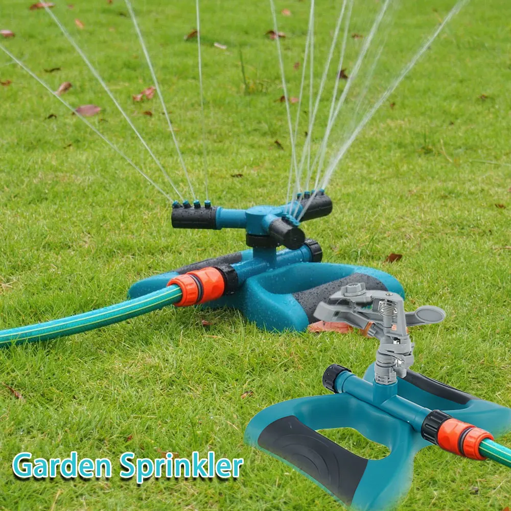 

Lawn Sprinkler Automatic 360 Degree Rotating Garden Yard Sprayer Grass Watering 3 Arm Irrigation System Covering Large Area