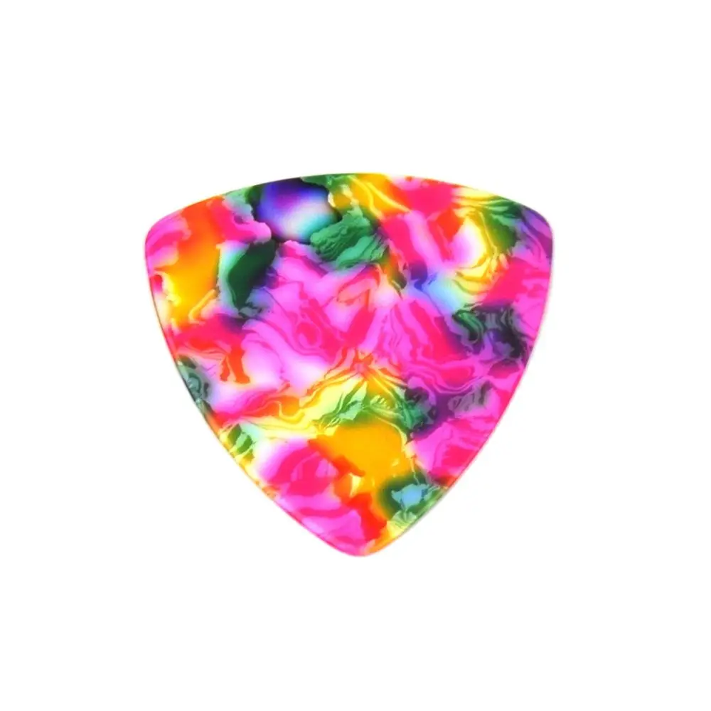 100pcs Medium 0.71mm 346 Rounded Triangle Guitar Picks Plectrums Blank Celluloid Tie Dye