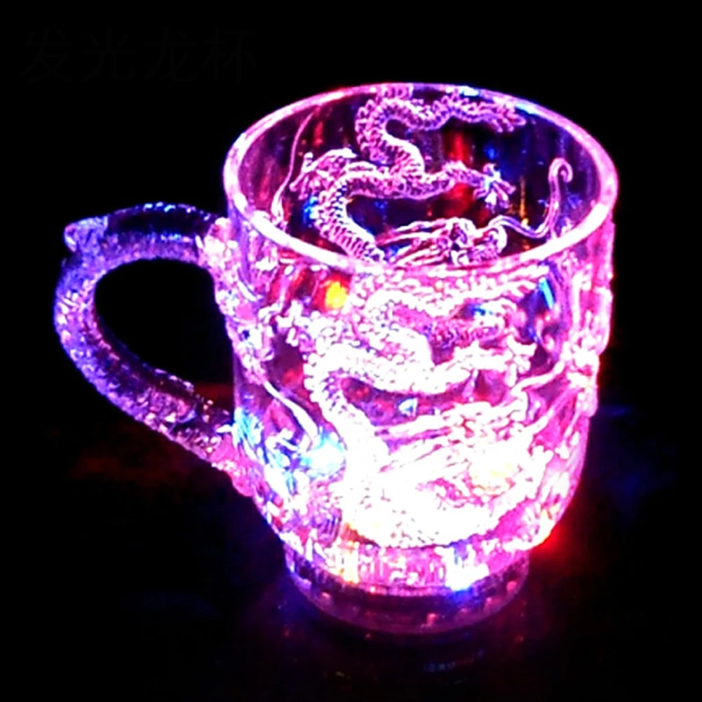 

Glowing Cup Adding Water to Bright LED Flash Cup Colorful Induction Color Changing Cup Gift New Dragon Cup