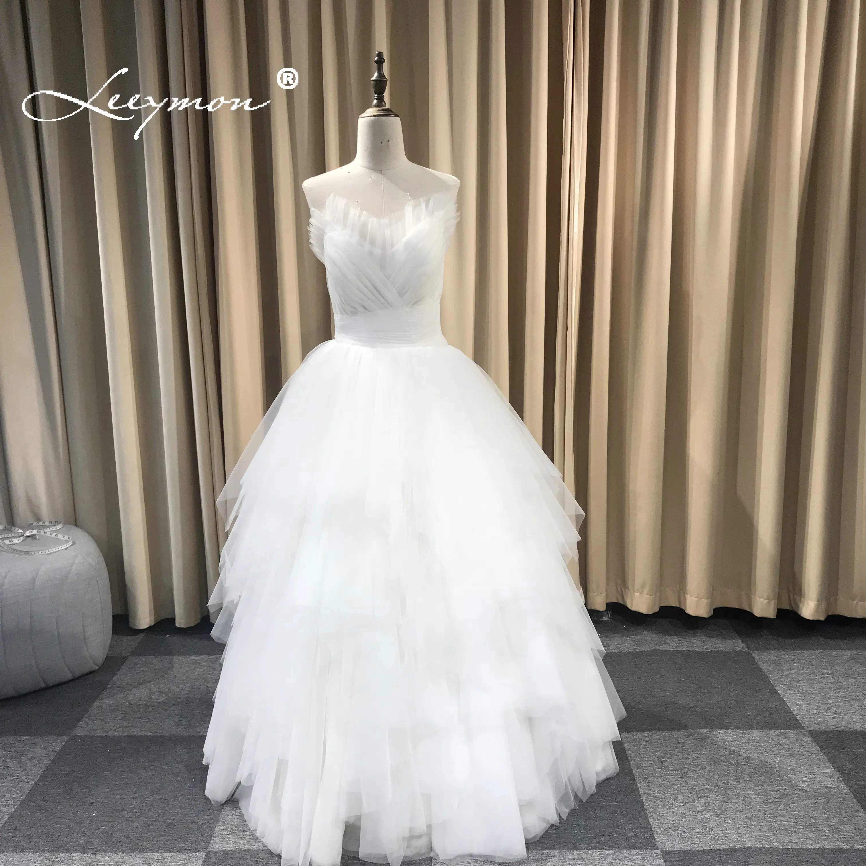 Leeymon/бальное платье из тюля цвета слоновой кости без бретелек романтичное для