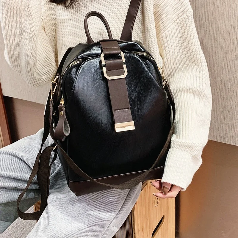 

Leather Bag Women Luxury Designer Backpack for Boys Handbag Women's Leather Backpacks 2021 Advanced Fashion Anti Theft Backpack