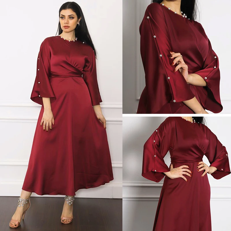 

Vetement Femme мусульманская Мода Abaya Дубай Турция ХИДЖАБ КАФТАН халат атласное платье Abayas для женщин мусульманская одежда