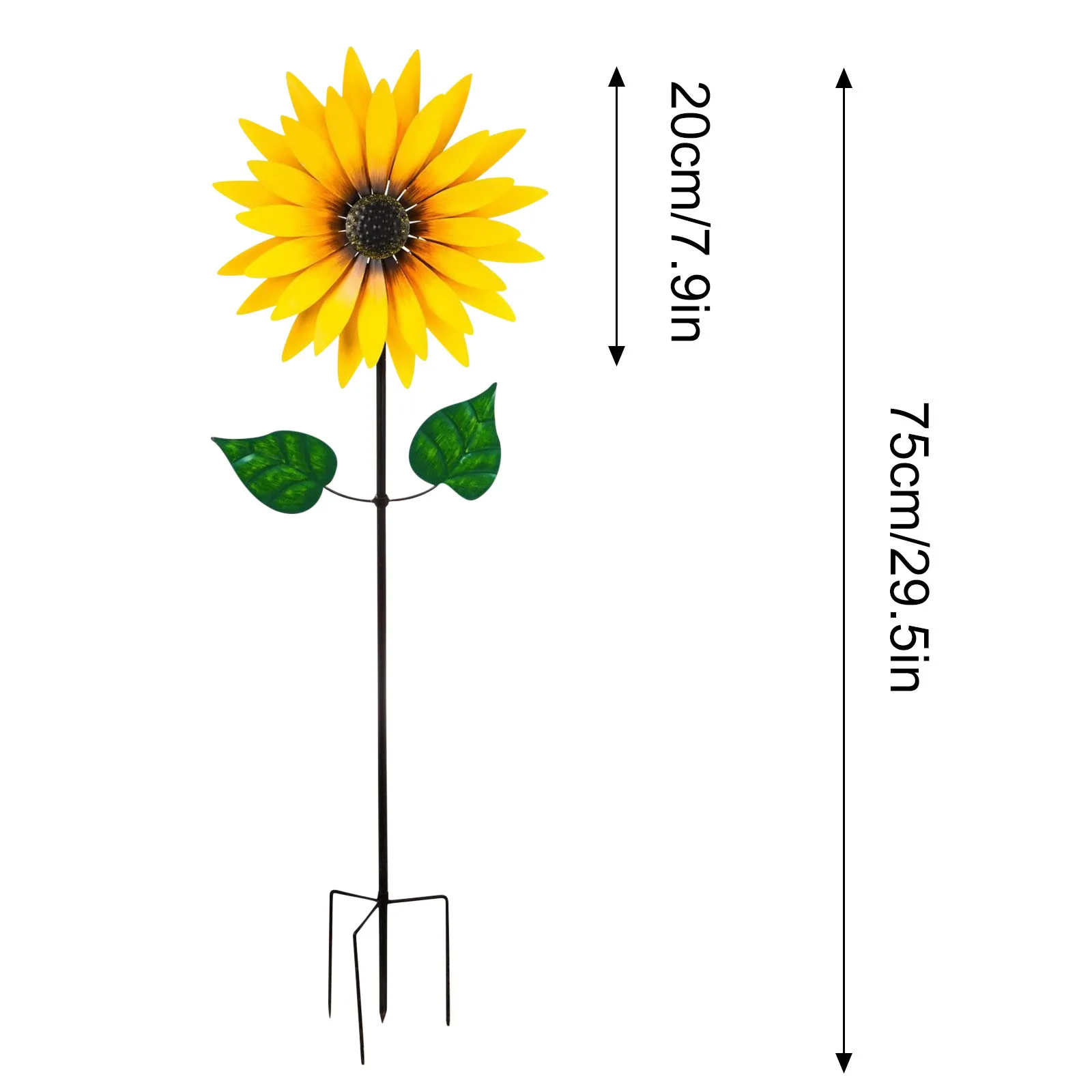 

Metal Simulation Sunflower Backyard Pinwheels Windmill Wind Spinner Kids Toys For Yard Bird Deterrent Decorative Garden Stakes